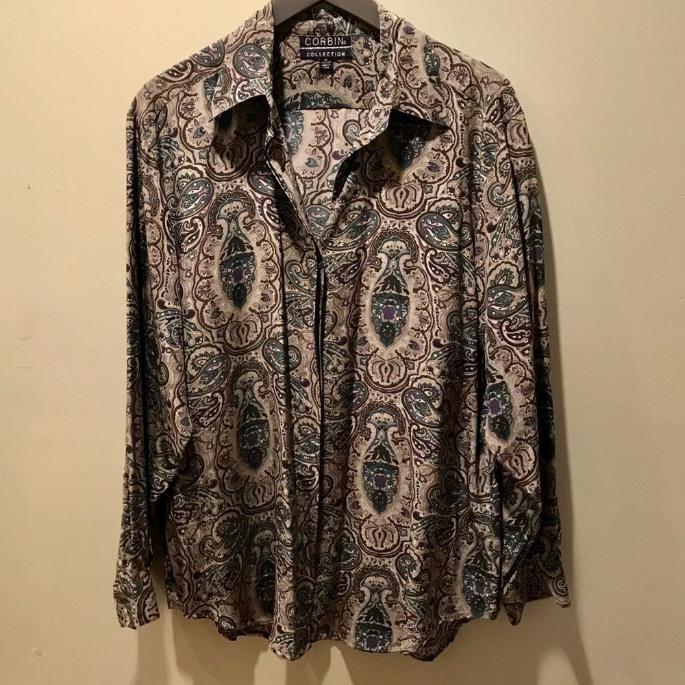 Corbin Collection Silk Print Blouse 12